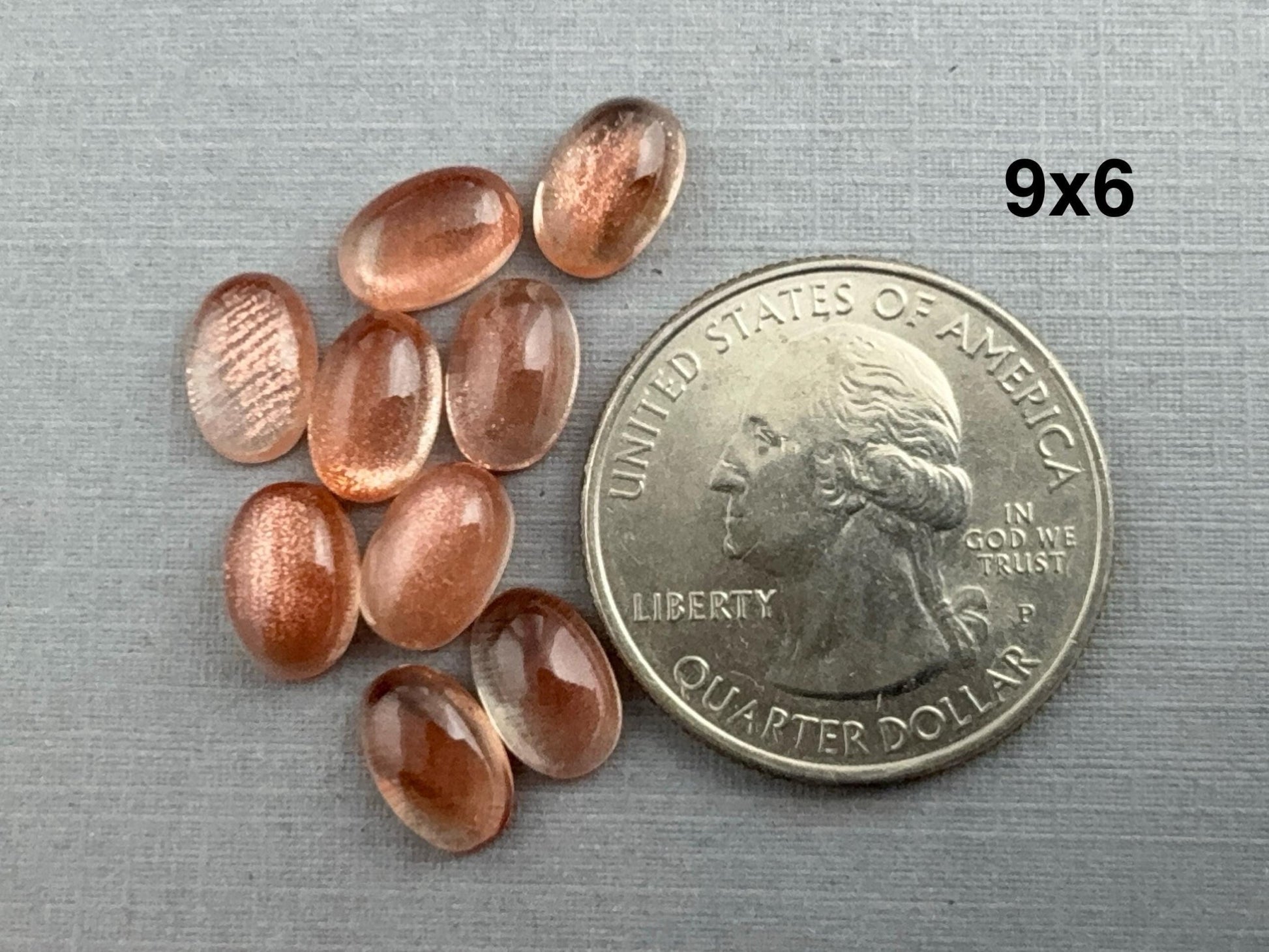 9x7 or 9x6 Oregon Sunstones Oval Cabochon with Schiller - Gem Enthusiast