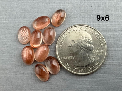 9x7 or 9x6 Oregon Sunstones Oval Cabochon with Schiller - Gem Enthusiast