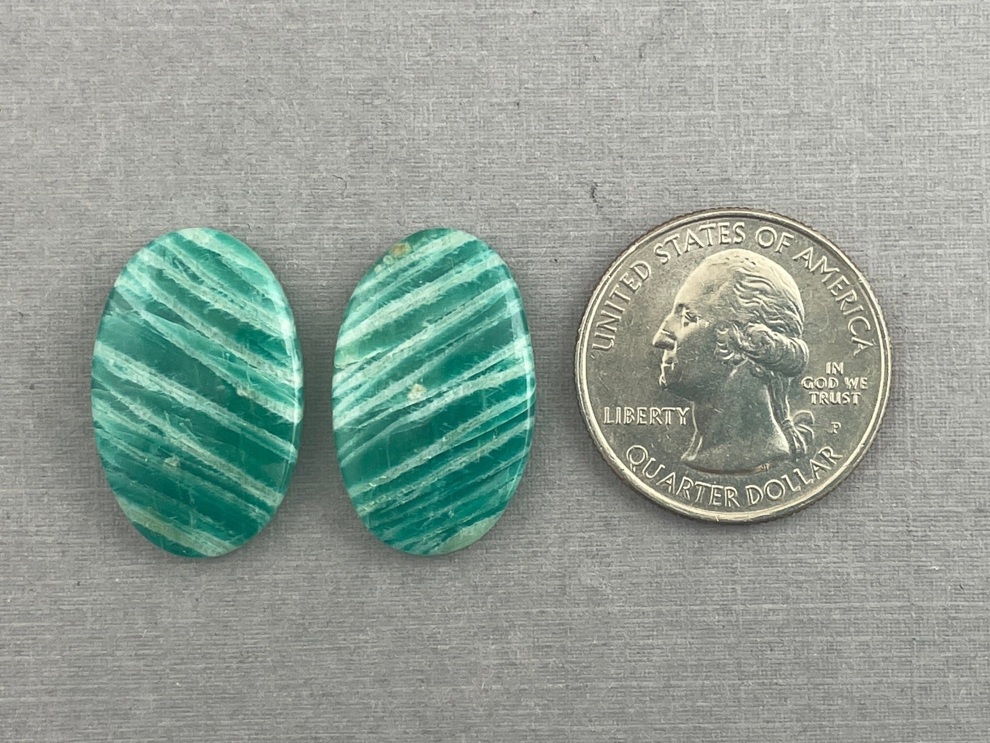 Amazonite Matched Pair Oval Cabochons | Natural Loose Gemstone | AMZ222 - Gem Enthusiast
