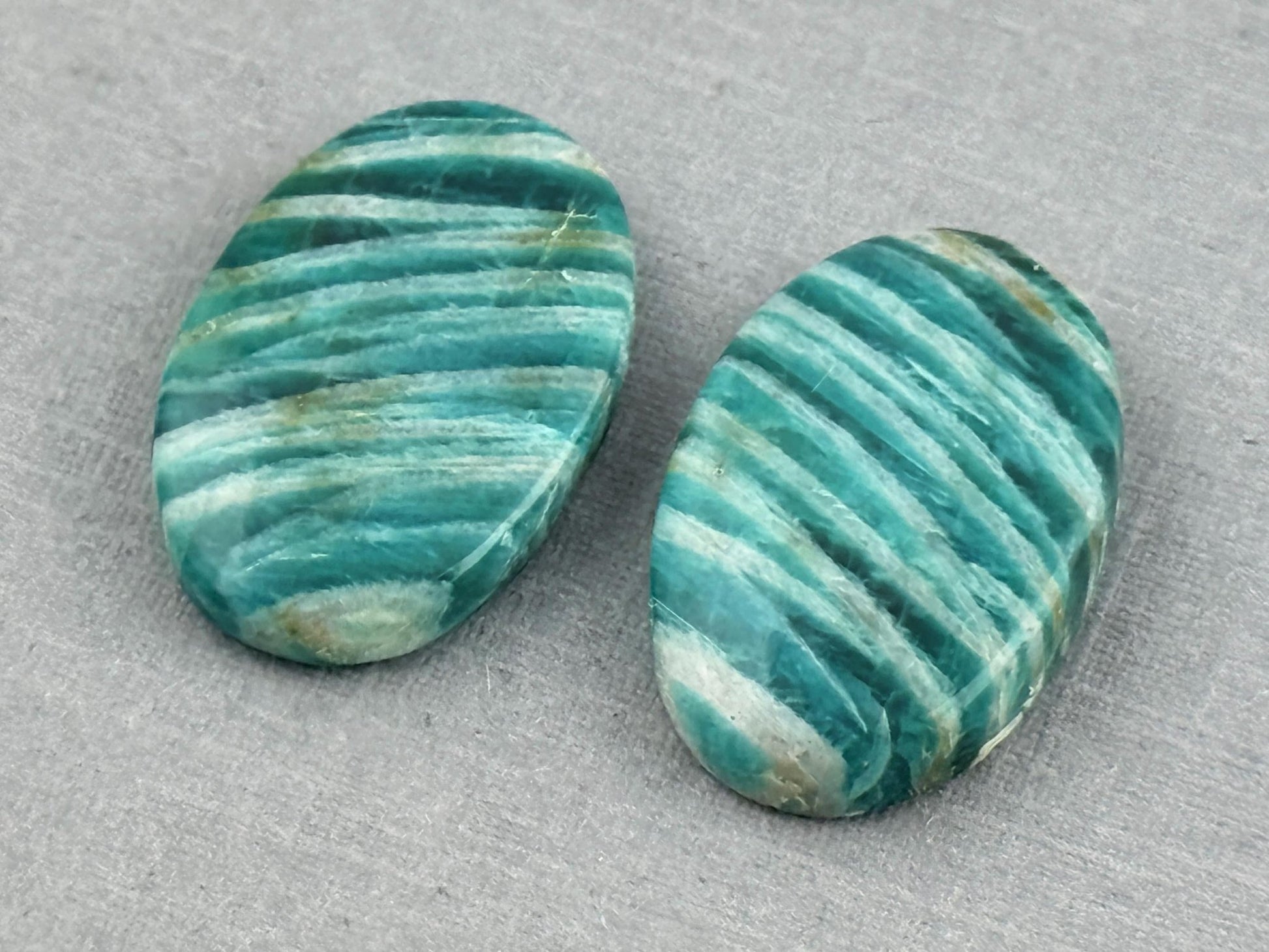 Amazonite Matched Pair Oval Cabochons | Natural Loose Gemstone | AMZ224 - Gem Enthusiast