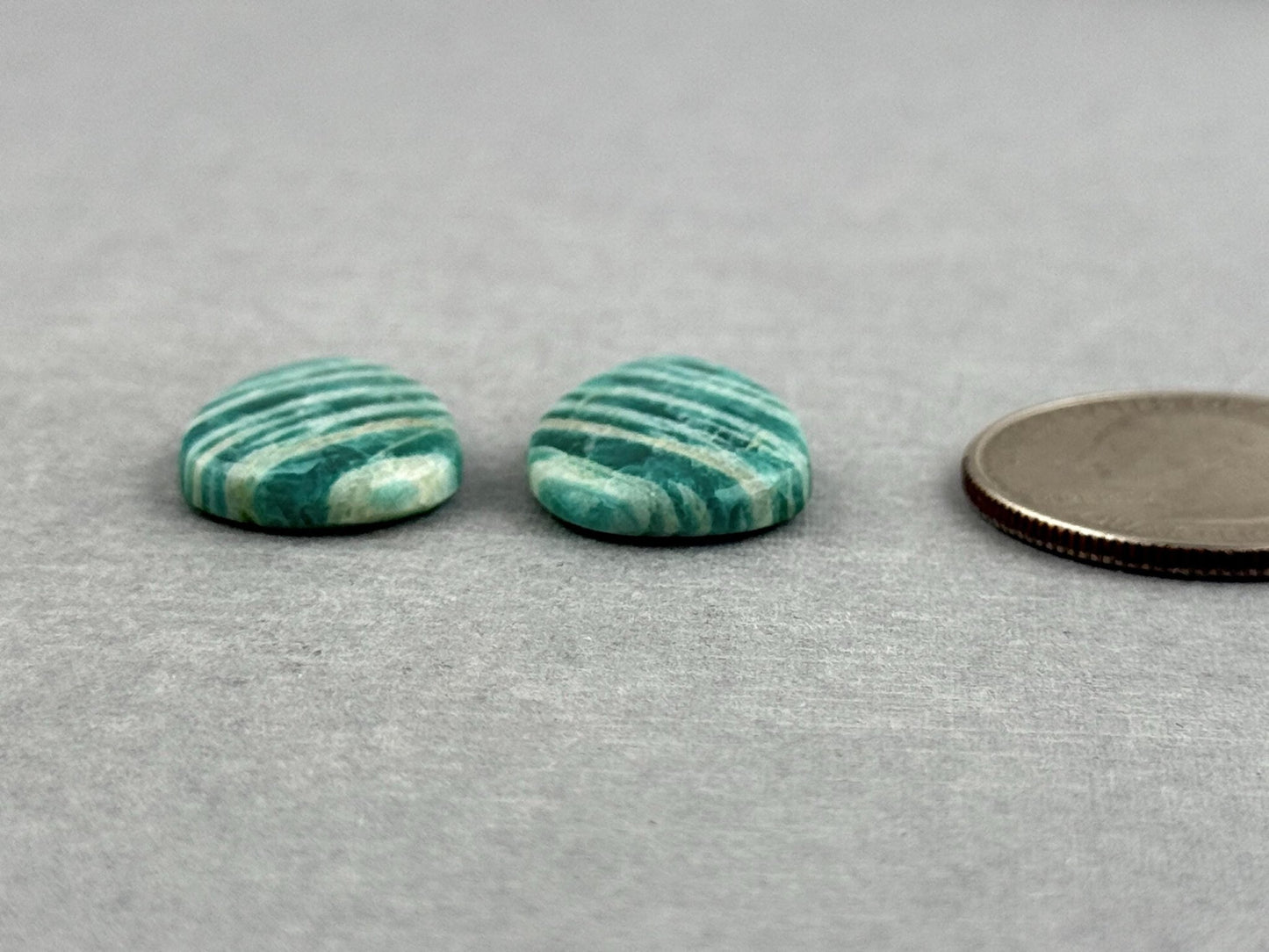 Amazonite Matched Pair Pear Cabochons | 21x14x4 | Natural Loose Gemstone | AMZ225 - Gem Enthusiast