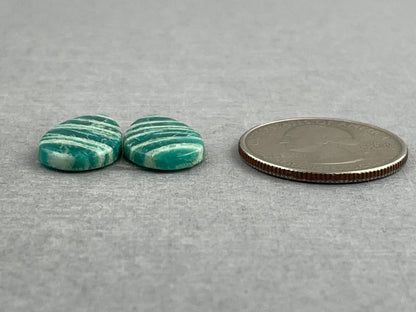 Amazonite Matched Pair Pear Cabochons | Natural Loose Gemstone | AMZ219 - Gem Enthusiast