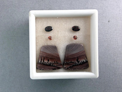 American Gem Set | New Mexico Apache Sage Rhyolite and Arizona Garnets | SET107 - Gem Enthusiast
