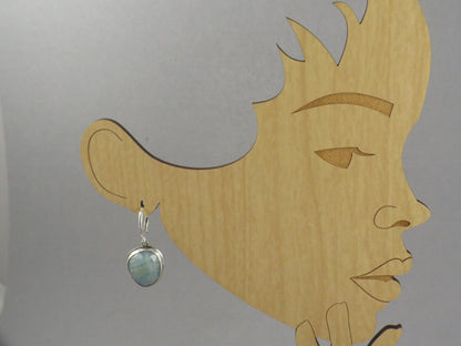 Aquamarine Earrings with Rose Cut Cabochons | Sterling Silver | Handmade | ER126 - Gem Enthusiast