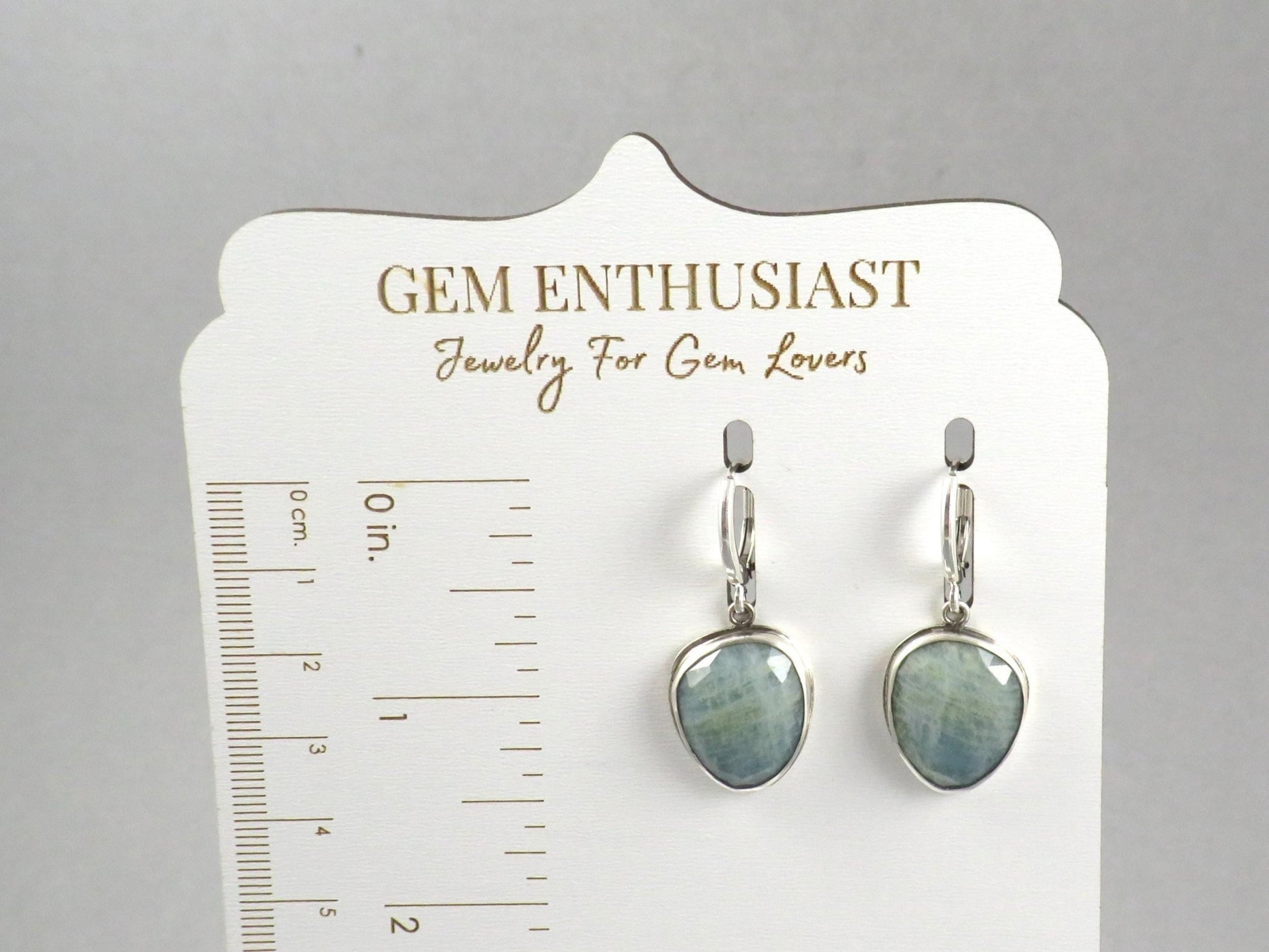 Aquamarine Earrings with Rose Cut Cabochons | Sterling Silver | Handmade | ER126 - Gem Enthusiast
