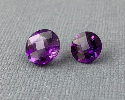 Arizona Amethyst | 7mm or 8mm Round Checkerboard Cut | Ethically Sourced from Four Peaks Mine - Gem Enthusiast