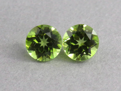 Arizona Peridot 5.5mm Round Pair | Round Natural Stone | PE213 - Gem Enthusiast