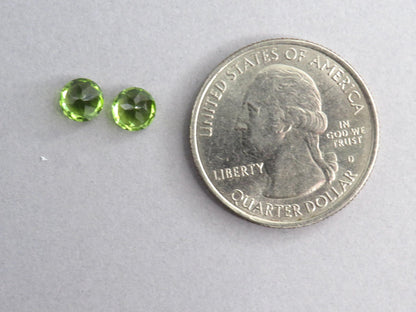 Arizona Peridot 5.5mm Round Pair | Round Natural Stone | PE213 - Gem Enthusiast