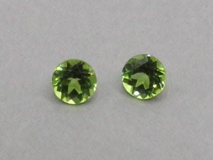 Arizona Peridot 5.5mm Round Pair | Round Natural Stone | PE217 - Gem Enthusiast