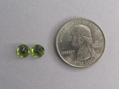 Arizona Peridot 6mm Round Pair | Round Natural Stone | PE212 - Gem Enthusiast