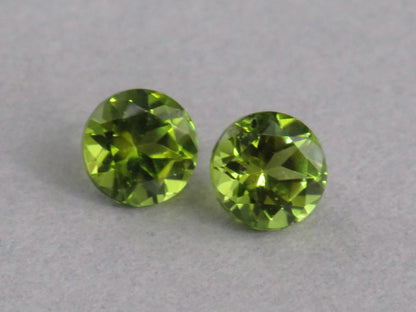 Arizona Peridot 6mm Round Pair | Round Natural Stone | PE212 - Gem Enthusiast