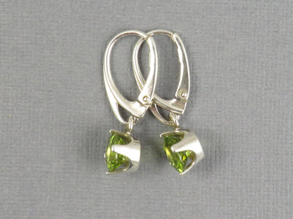 Arizona Peridot Drop Earrings in Sterling Silver | EAR106 - Gem Enthusiast