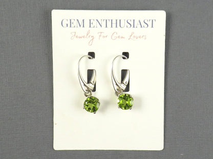 Arizona Peridot Drop Earrings in Sterling Silver | EAR106 - Gem Enthusiast