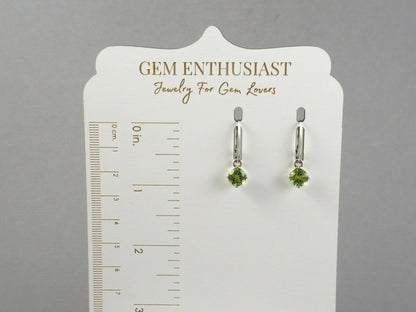 Arizona Peridot Drop Earrings in Sterling Silver | EAR106 - Gem Enthusiast