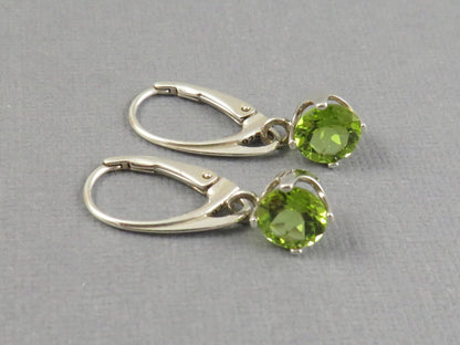 Arizona Peridot Drop Earrings in Sterling Silver | EAR106 - Gem Enthusiast