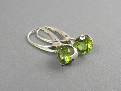 Arizona Peridot Drop Earrings in Sterling Silver | EAR106 - Gem Enthusiast