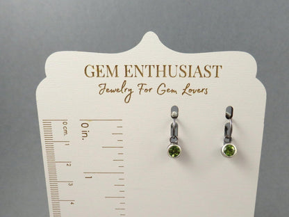 Arizona Peridot Hoop Earrings | Sterling Silver with Patina | Peridot | ER146 - Gem Enthusiast