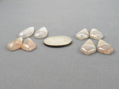 Banded Agate Pair | Peach, Pink and White | Sold Per Pair | AG321 - Gem Enthusiast
