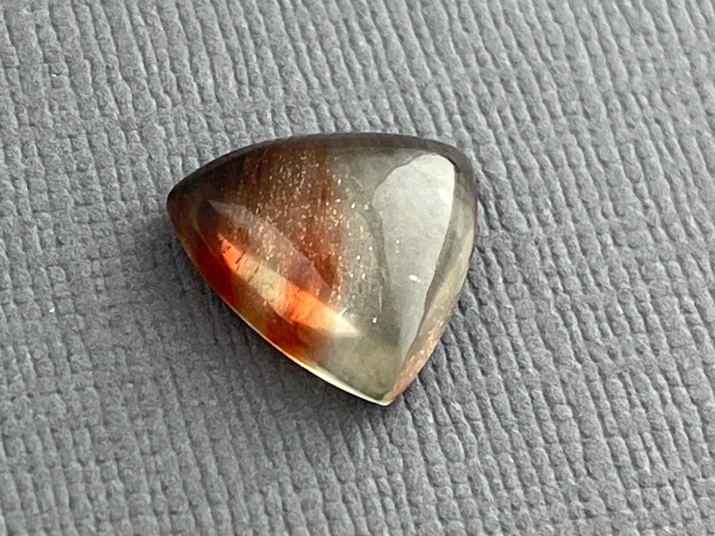 Bicolor Oregon Sunstone | 12mm Triangle Cabochon | Natural American Gemstone | OSC275 - Oregon Sunstone - Gem Enthusiast