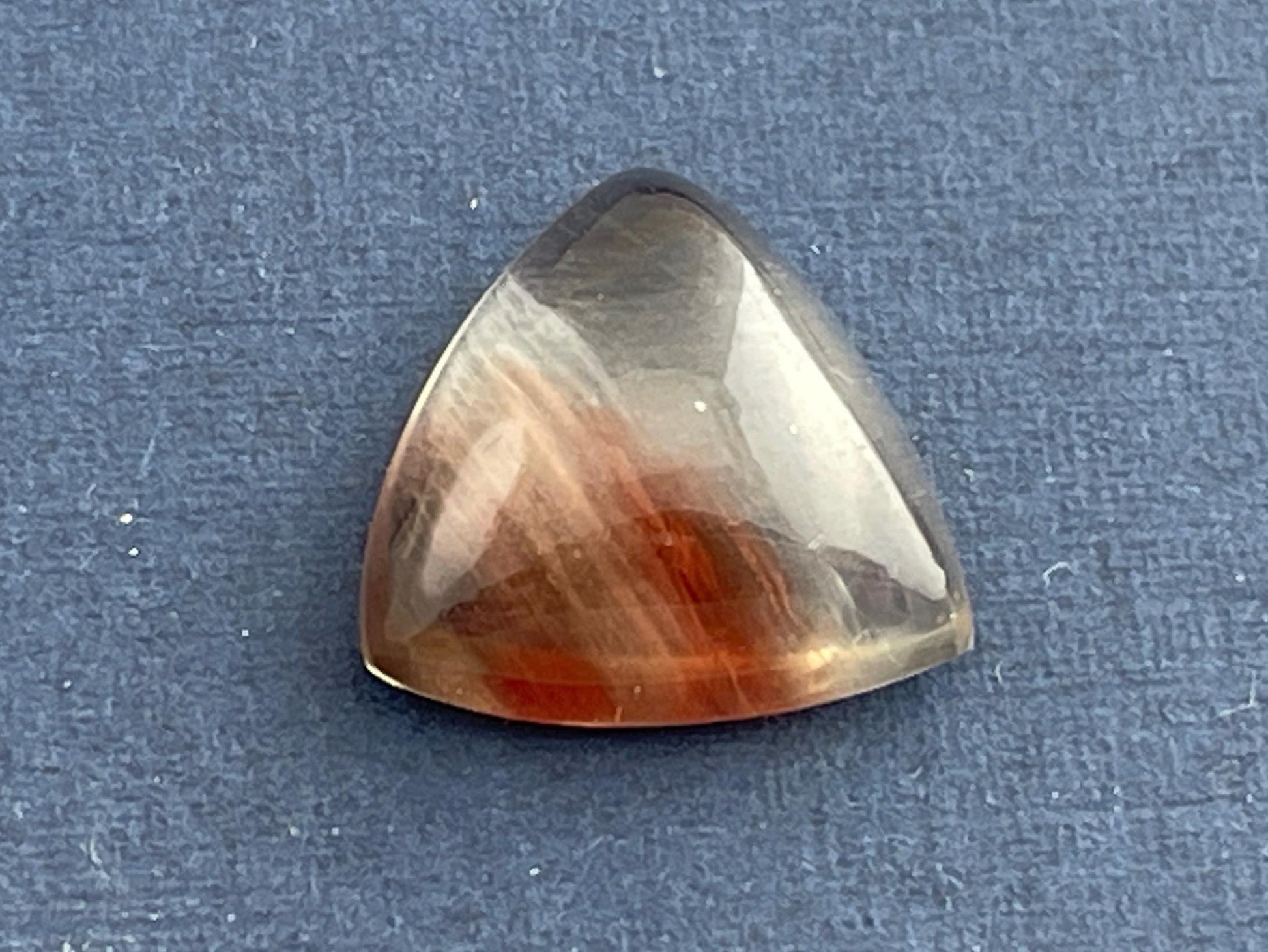 Bicolor Oregon Sunstone | 12mm Triangle Cabochon | Natural American Gemstone | OSC275 - Oregon Sunstone - Gem Enthusiast