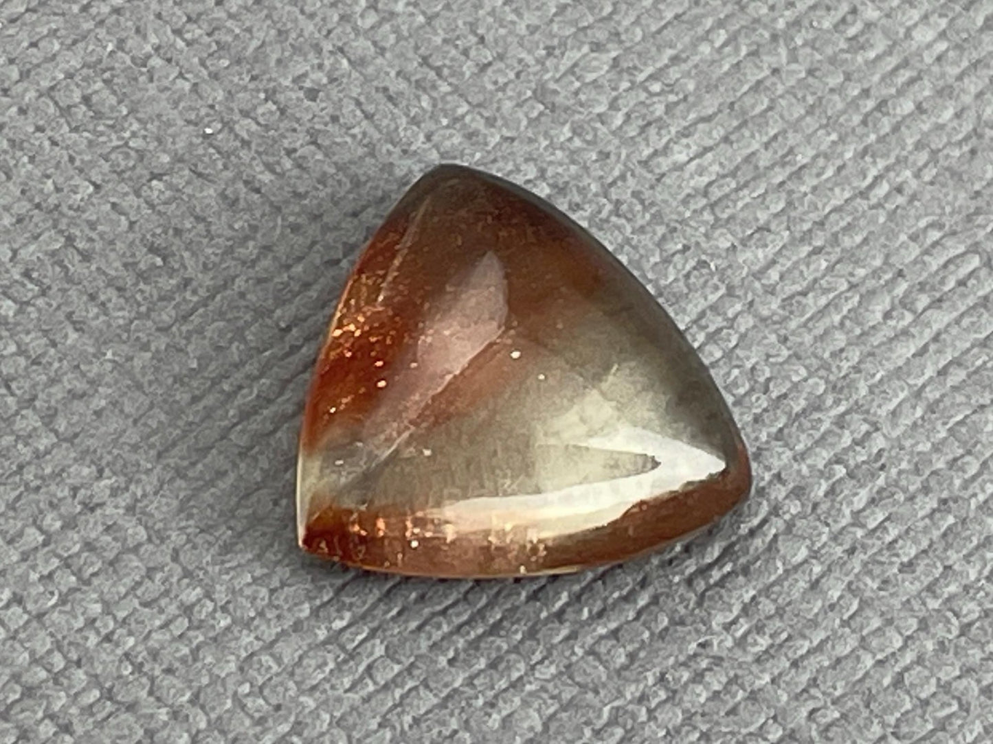 Bicolor Oregon Sunstone | 12mm Triangle Cabochon | Natural American Gemstone | OSC275 - Oregon Sunstone - Gem Enthusiast