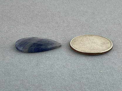 Bicolor Sapphire Rose Cut Pear | 26x16x4 mm | 19 carats | Natural Loose Gemstones | SRO223 - Sapphire - Gem Enthusiast