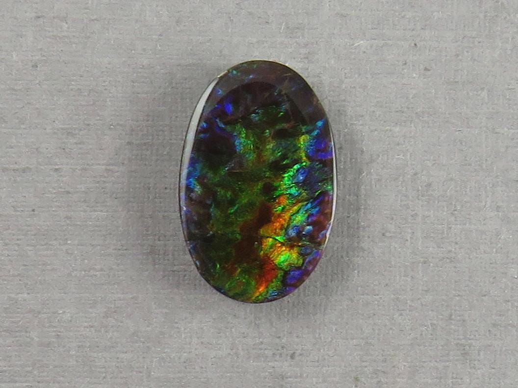 Canadian Ammolite Doublet | Natural Ammonite Fossil Cabochon | 16x10 | AC102 - Gem Enthusiast