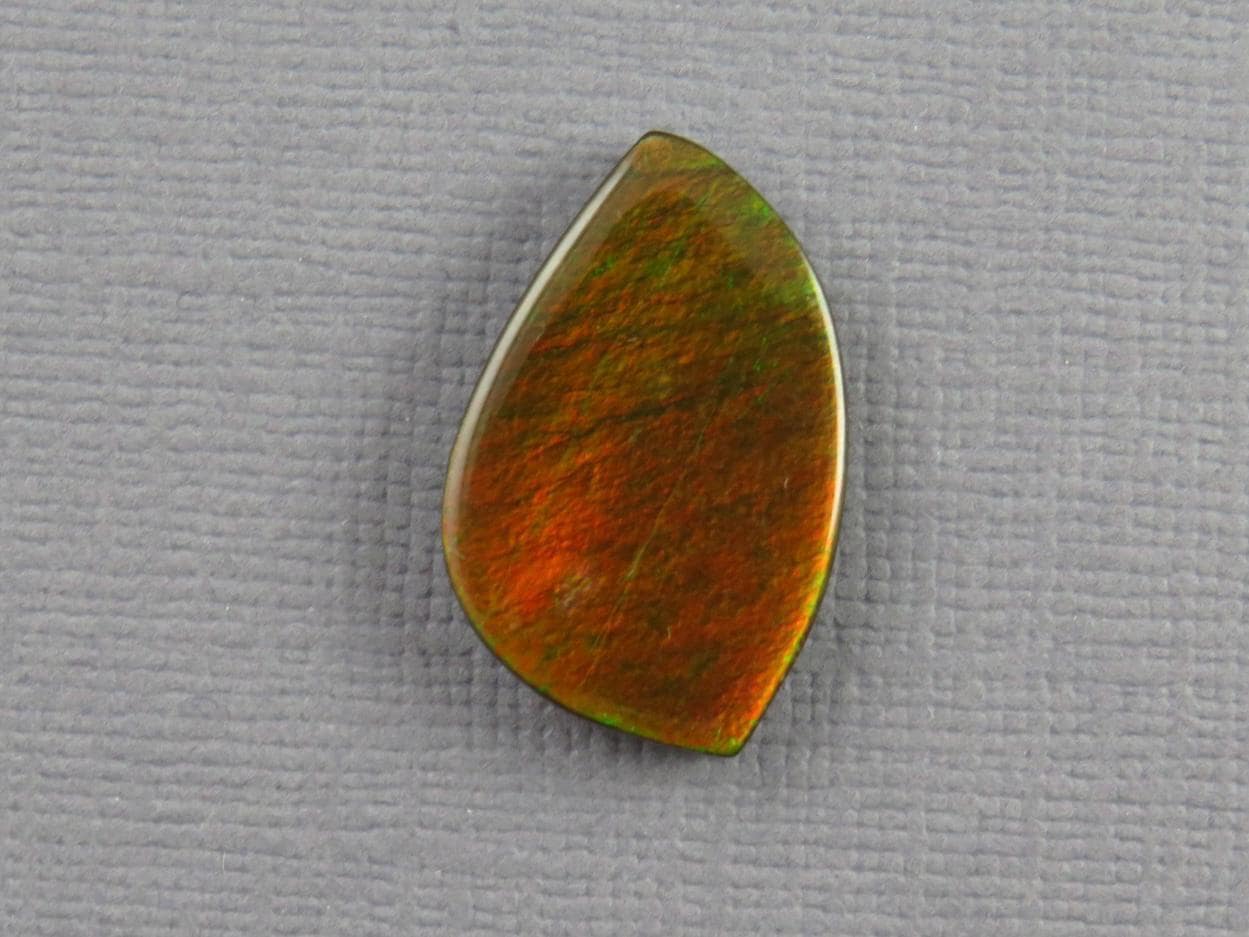 Canadian Ammolite Doublet | Natural Ammonite Fossil Cabochon | 21mm x 14mm | P148 - Gem Enthusiast