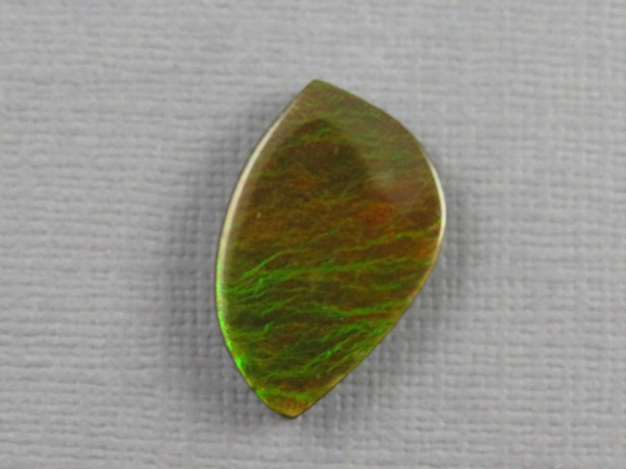 Canadian Ammolite Doublet | Natural Ammonite Fossil Cabochon | 21mm x 14mm | P148 - Gem Enthusiast