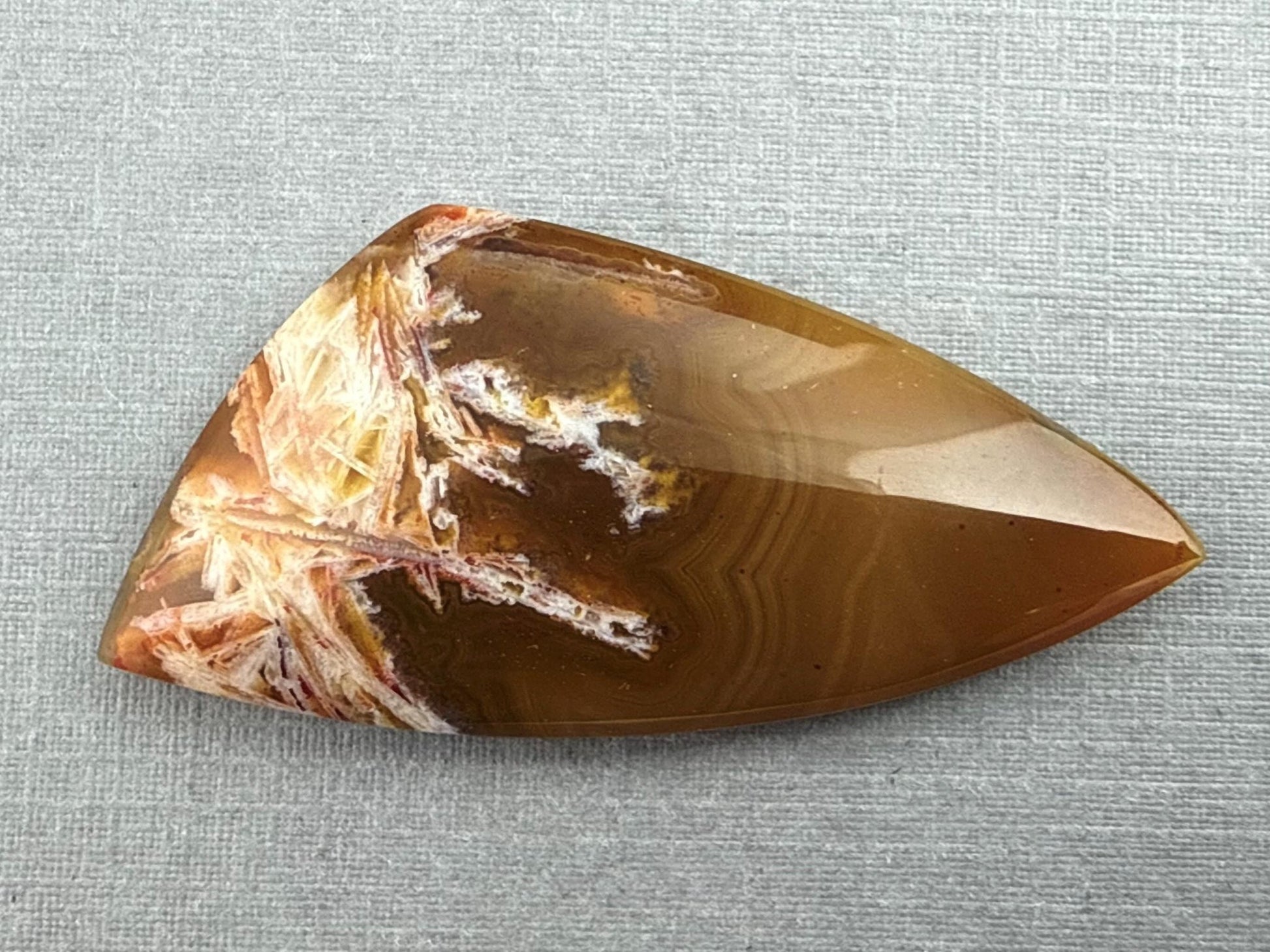 Condor Sagenite Agate Cabochon | Chalcedony from Patagonia Argentina | AG308 - Gem Enthusiast