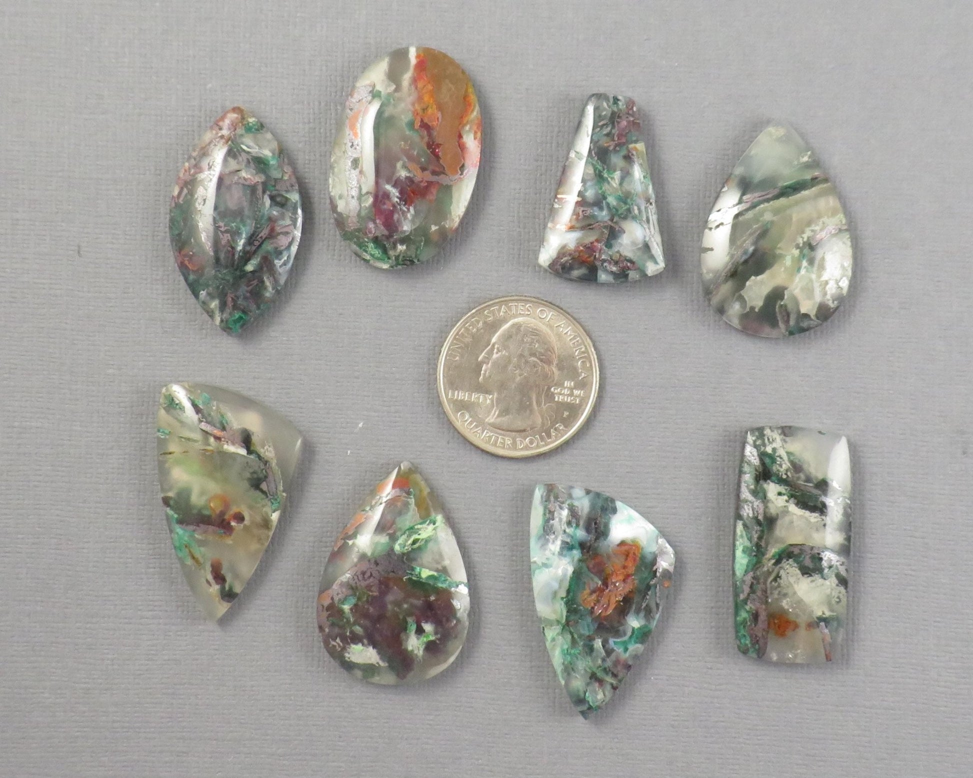 Confetti Chalcedony Cabochon Freeform | 28–35mm, avg 31.09ct | Per Stone | Indonesia | CF106 - Gem Enthusiast