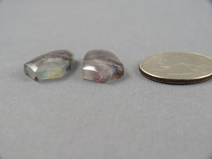 Confetti Chalcedony Cabochon Pair | 22x13mm, 23.3ct | Indonesia | CF119 - Gem Enthusiast