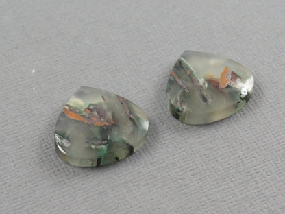 Confetti Chalcedony Cabochon Pair Freeform | 18x16.8mm, 22ct | Per Pair | Indonesia | CF118 - Gem Enthusiast