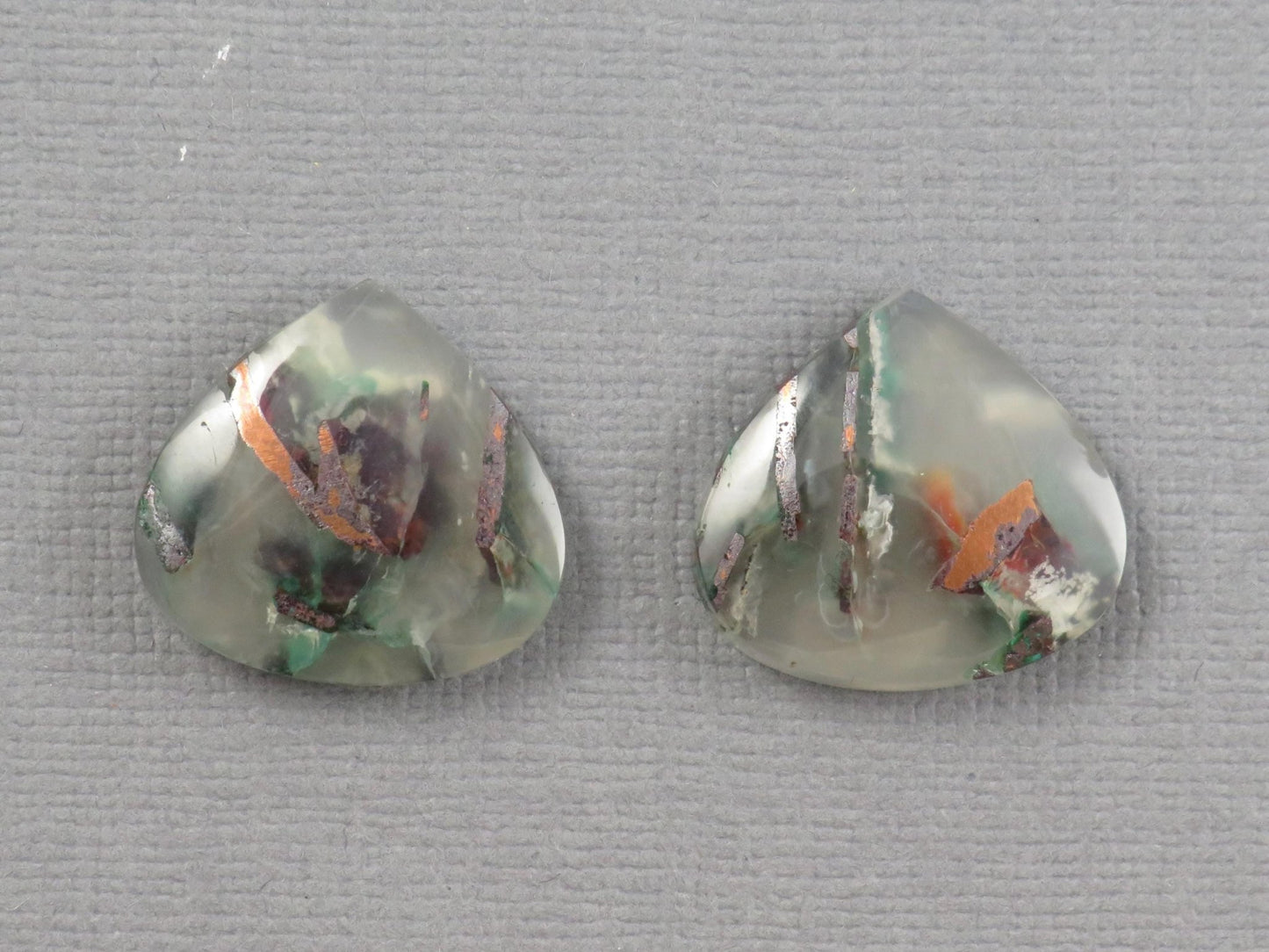 Confetti Chalcedony Cabochon Pair Freeform | 18x16.8mm, 22ct | Per Pair | Indonesia | CF118 - Gem Enthusiast