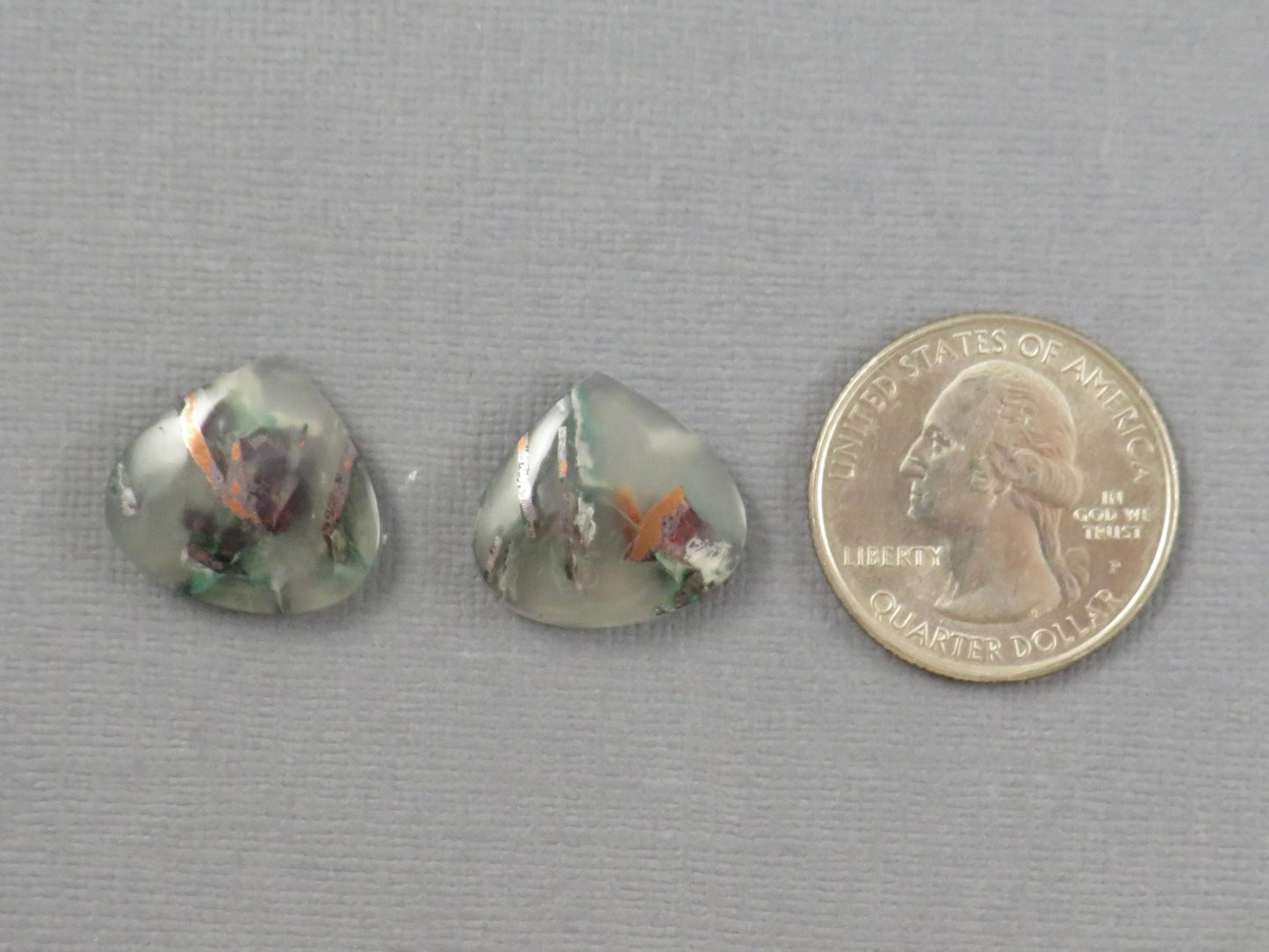 Confetti Chalcedony Cabochon Pair Freeform | 18x16.8mm, 22ct | Per Pair | Indonesia | CF118 - Gem Enthusiast