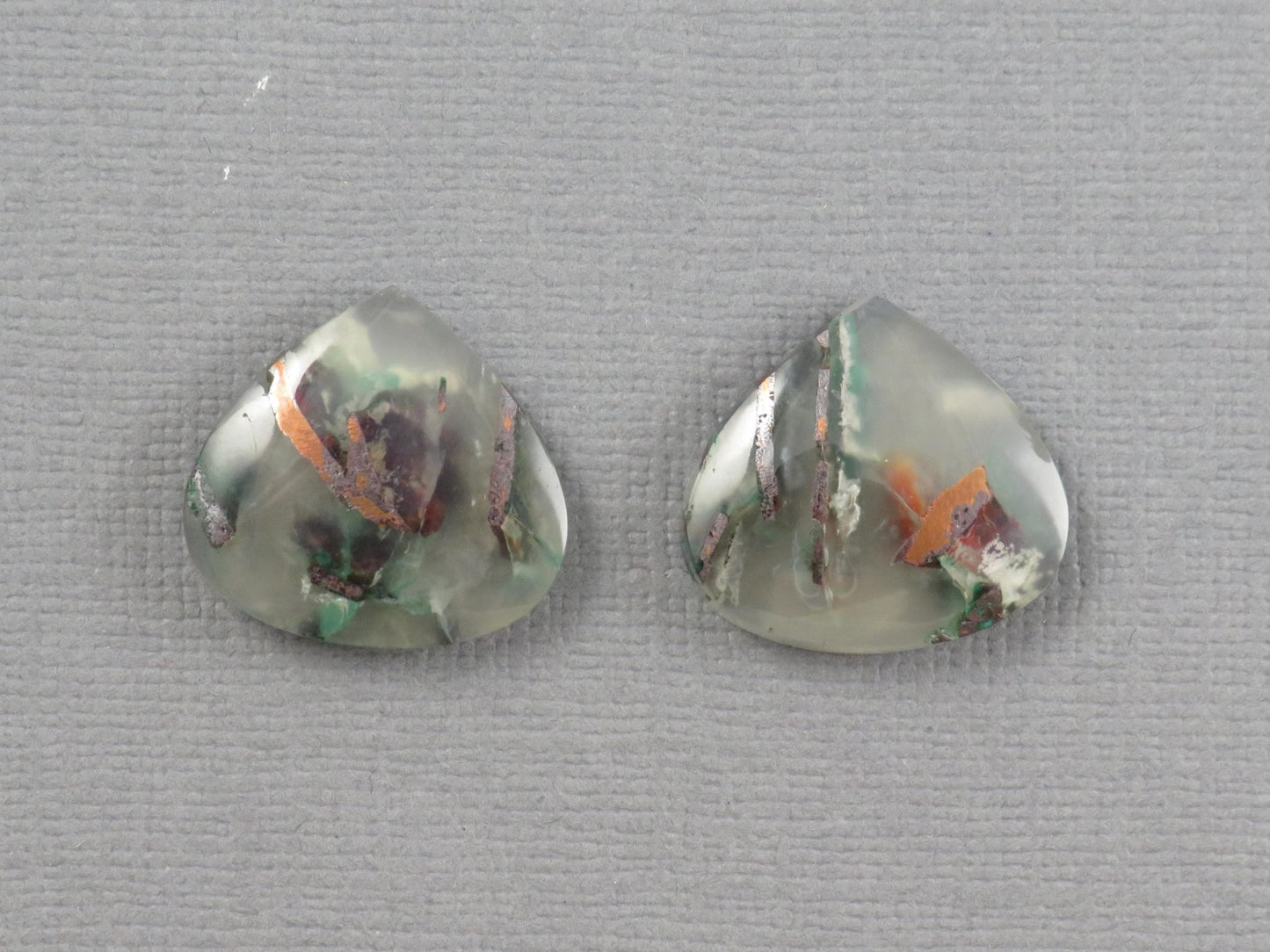 Confetti Chalcedony Cabochon Pair Freeform | 18x16.8mm, 22ct | Per Pair | Indonesia | CF118 - Gem Enthusiast