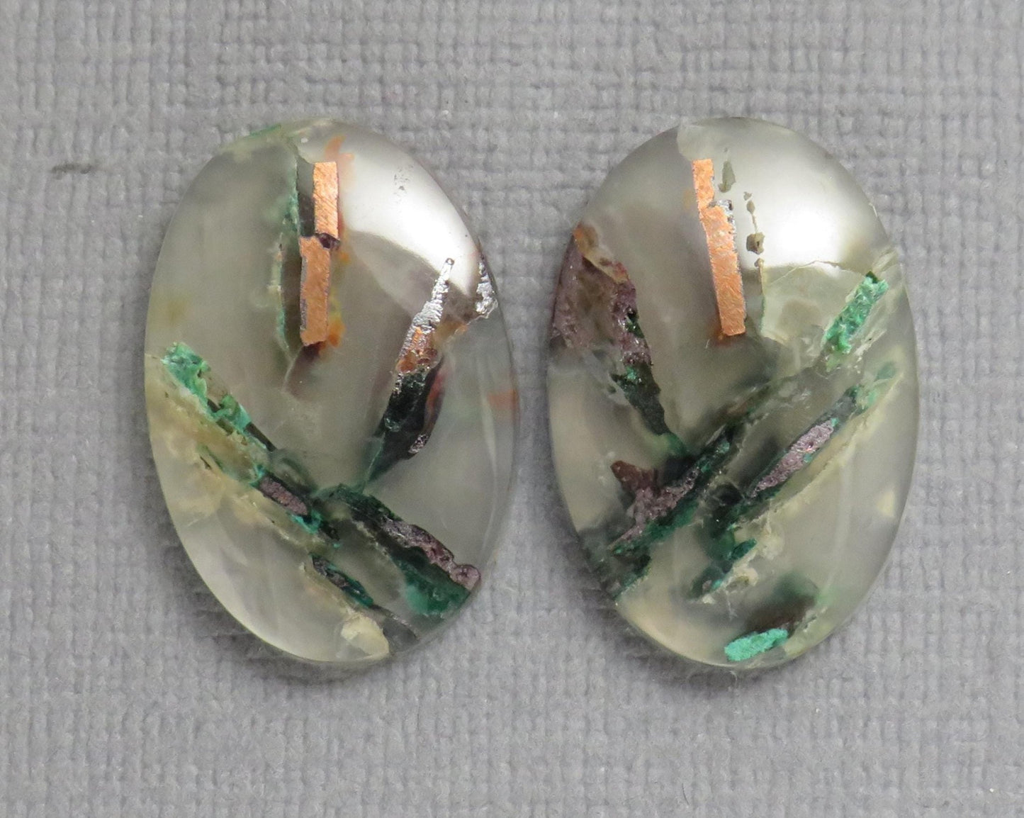 Confetti Chalcedony Cabochon Pairs | 17–23mm, avg 19ct | Per Pair | Indonesia | CF114 - Gem Enthusiast