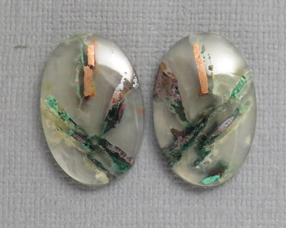 Confetti Chalcedony Cabochon Pairs | 17–23mm, avg 19ct | Per Pair | Indonesia | CF114 - Gem Enthusiast