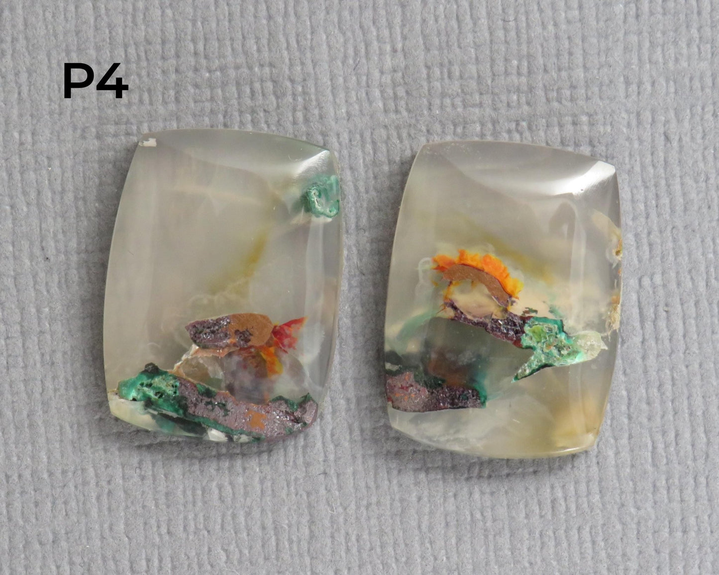 Confetti Chalcedony Cabochon Pairs | 17–23mm, avg 19ct | Per Pair | Indonesia | CF114 - Gem Enthusiast