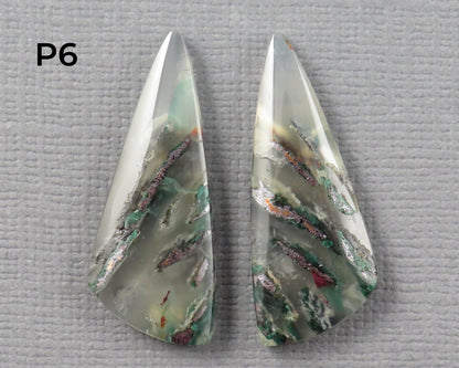 Confetti Chalcedony Cabochon Pairs | 27–34mm, avg 25 ct | Sold Per Pair | Indonesia | CF113 - Gem Enthusiast