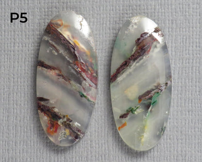 Confetti Chalcedony Cabochon Pairs | 27–34mm, avg 25 ct | Sold Per Pair | Indonesia | CF113 - Gem Enthusiast