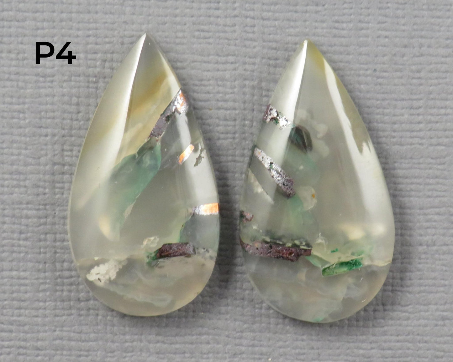 Confetti Chalcedony Cabochon Pairs | 27–34mm, avg 25 ct | Sold Per Pair | Indonesia | CF113 - Gem Enthusiast