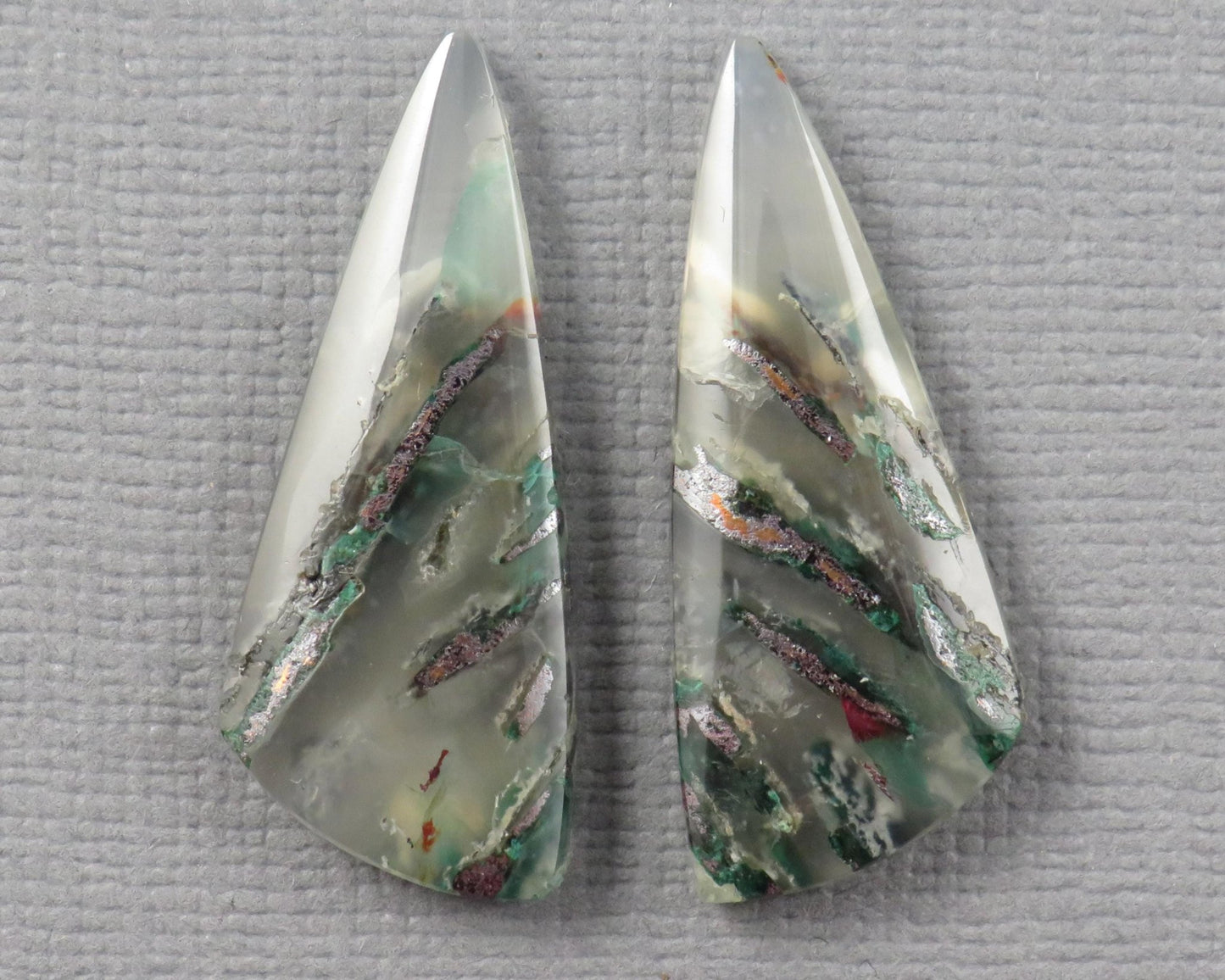 Confetti Chalcedony Cabochon Pairs | 27–34mm, avg 25 ct | Sold Per Pair | Indonesia | CF113 - Gem Enthusiast