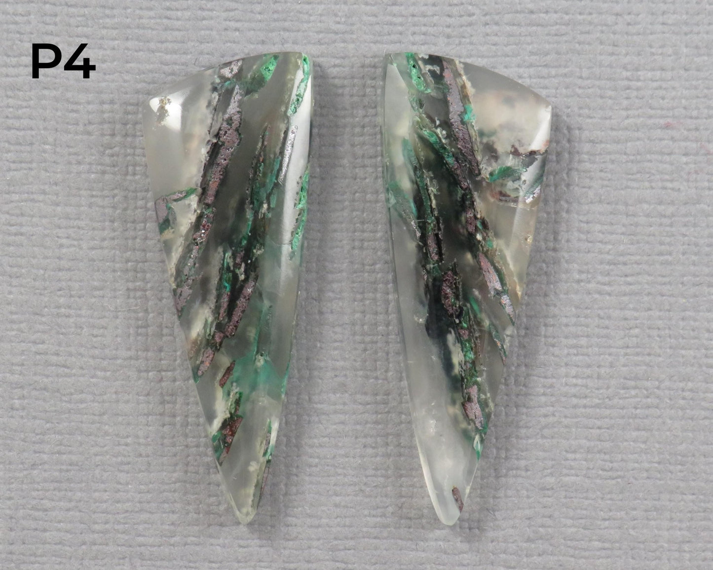 Confetti Chalcedony Cabochon Pairs | 28.5–32mm, avg 25ct | Per Pair | Indonesia | CF112 - Gem Enthusiast