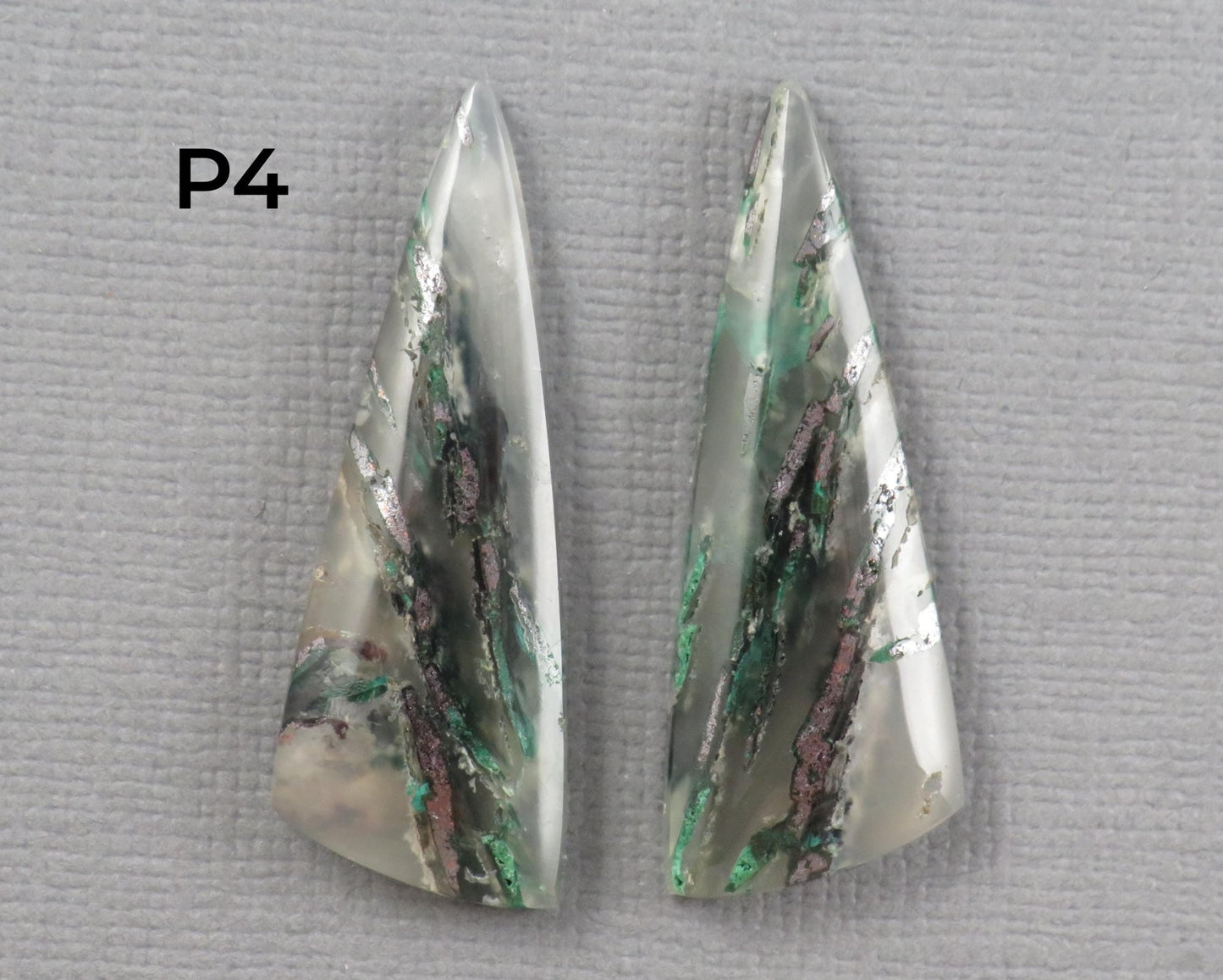 Confetti Chalcedony Cabochon Pairs | 28.5–32mm, avg 25ct | Per Pair | Indonesia | CF112 - Gem Enthusiast