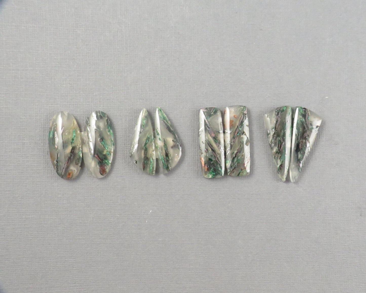 Confetti Chalcedony Cabochon Pairs | 28.5–32mm, avg 25ct | Per Pair | Indonesia | CF112 - Gem Enthusiast