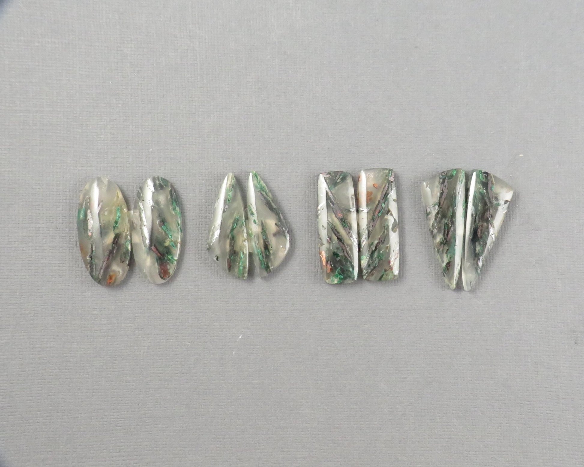 Confetti Chalcedony Cabochon Pairs | 28.5–32mm, avg 25ct | Per Pair | Indonesia | CF112 - Gem Enthusiast