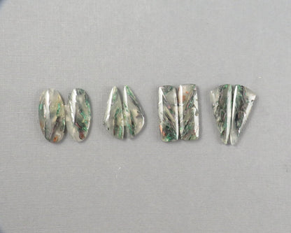 Confetti Chalcedony Cabochon Pairs | 28.5–32mm, avg 25ct | Per Pair | Indonesia | CF112 - Gem Enthusiast