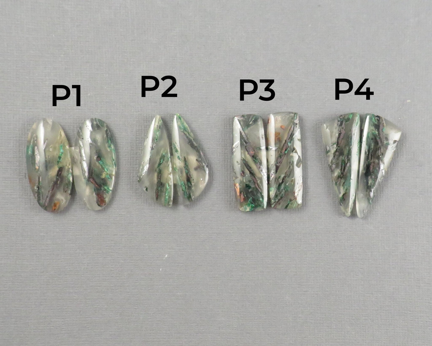 Confetti Chalcedony Cabochon Pairs | 28.5–32mm, avg 25ct | Per Pair | Indonesia | CF112 - Gem Enthusiast