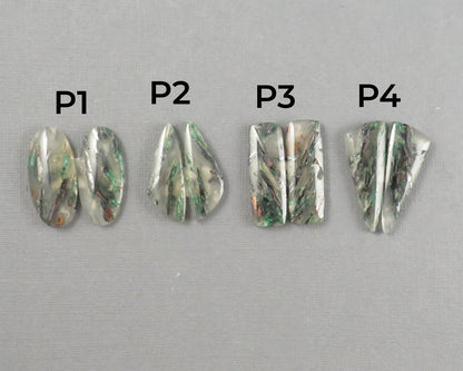 Confetti Chalcedony Cabochon Pairs | 28.5–32mm, avg 25ct | Per Pair | Indonesia | CF112 - Gem Enthusiast